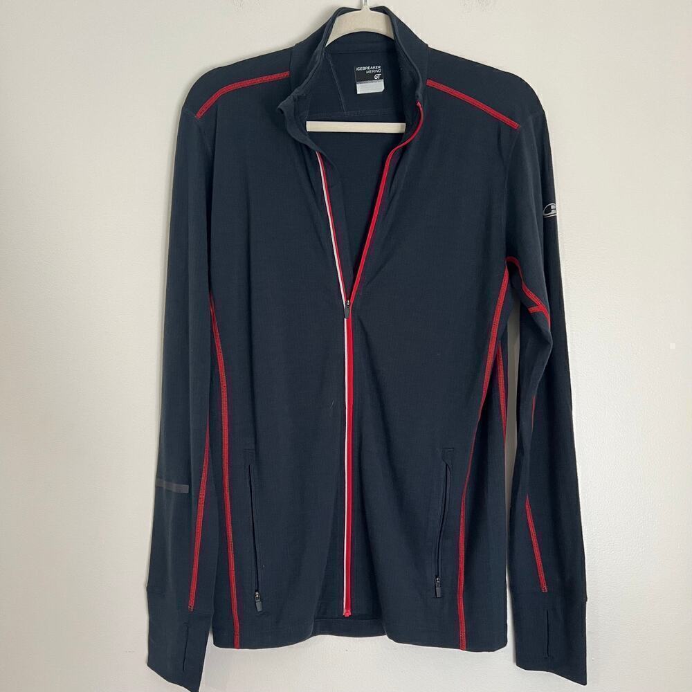 Icebreaker Merino GT Full Zip Base Layer Merino Wool Long Sleeve Size Small